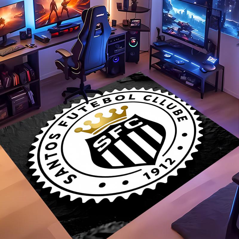 1pc Santos SFC logo Entrance Mat, Non-Slip Mat Area Rug,Room Decor, Outdoor Decor, Kitchen Rug,Doormat - Machine Washable, Easy to Clean