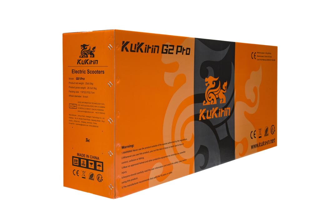 KuKirin G2 Pro Foldable E-Scooter for Adults 600W Motor 48V 15.6Ah Battery 45km/h Speed 58km Range 9 Inch Tubeless Tires