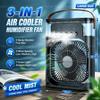Three-in-one Fan Air Conditioner LED Light Portable Humidifier Air Conditioner Fan 3/100 Speed Outdoor Travel Spray Ice-cold Fan