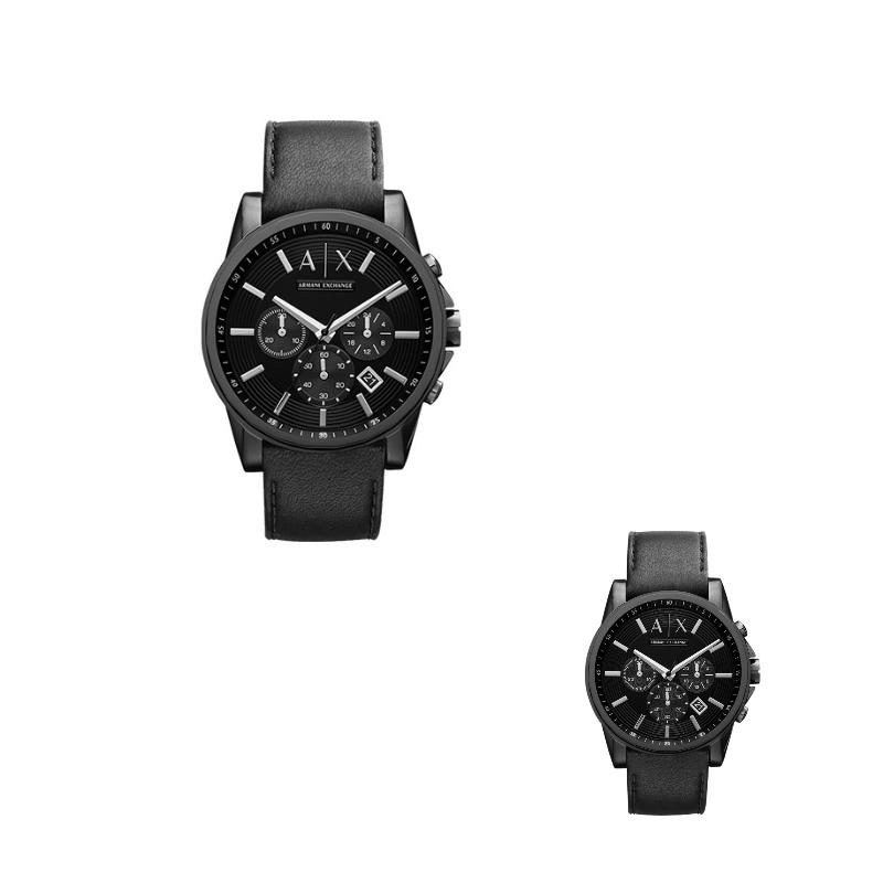 ARMANI EXCHANGEAE Wrist Watch Quartz Movement Leather Strap Black Dial Men s Watches AX2098 Black Dial AX2098