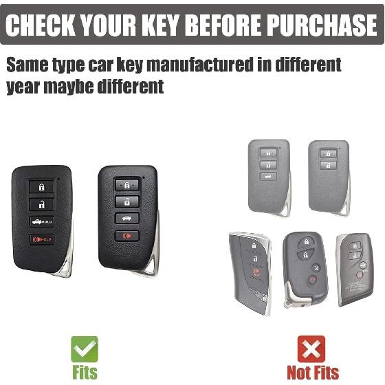 Gematay for Lexus Key Fob Cover with Keychain, Key Shell Cover Holder for Lexus RX ES GS LS NX RS GX LX RC LC Smart Remote Control, White