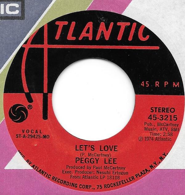 

7inch Record PEGGY LEE - Let s Love 453215 Atlantic 1974 US Jazz Used