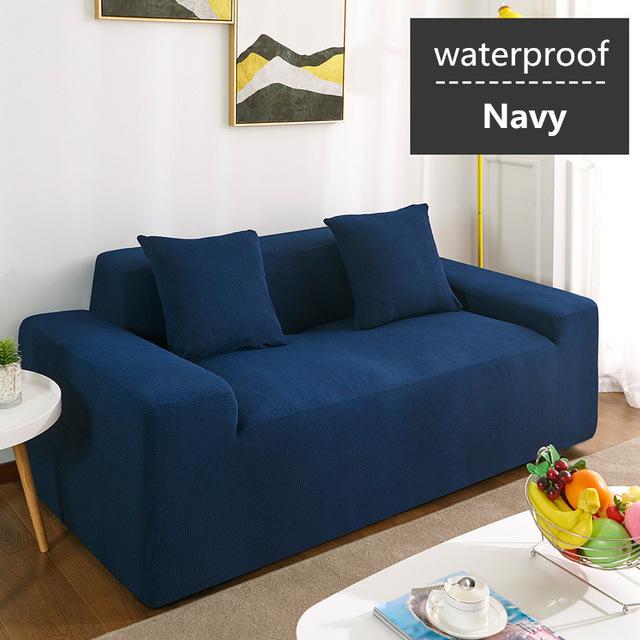 Polar Fleece Living Sofa Cover Universal Waterproof Couch Covers Solid Color Flexible Slipcover Non -Slip Full Wrap Sofa Seat Cushion Covering