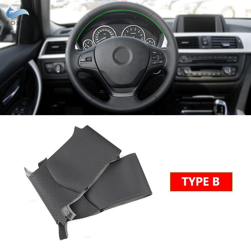 Potah na volant pro BMW řady 1 2 3 F20 F21 F22 F30 F34 F36 Perforovaný kožený lem z mikrovlákna s jehlami a