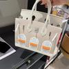 Kleines Haus High-End Rindsleder Krokodilmuster kontrastierend Platin Tasche neue Mode Schulter Umhängetasche Handtasche
