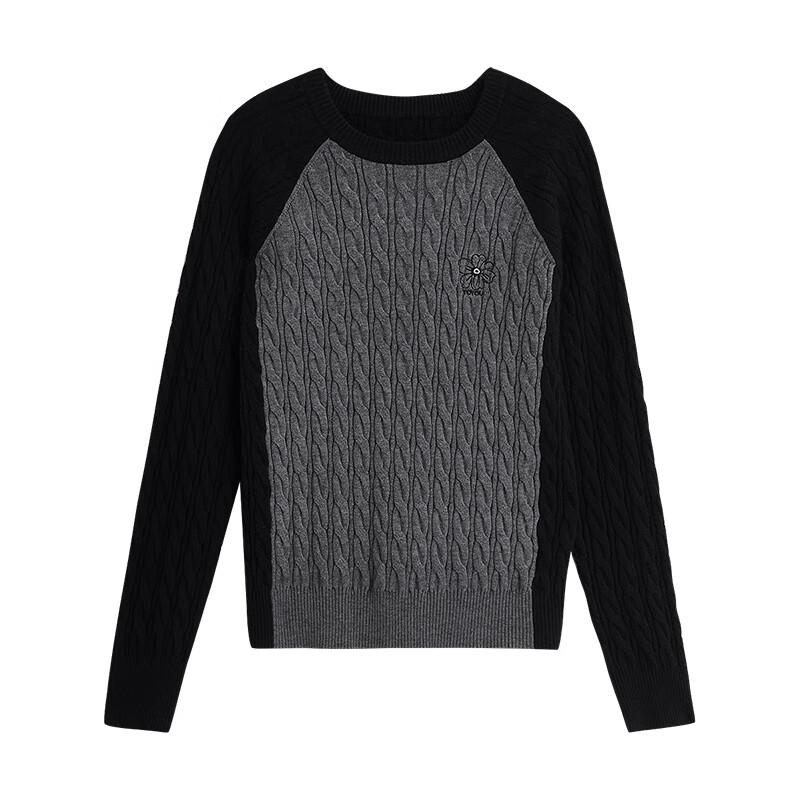 Chuyu Women's Retro Color-Block Knit Top