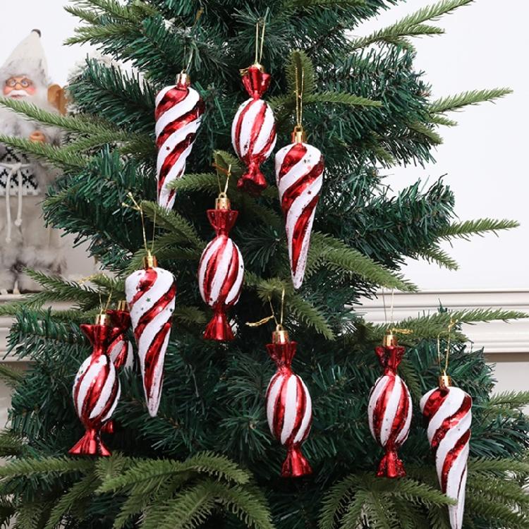 Portable Candy Cane Christmas Decors Elegant Spirals Candy Christmas Tree Hanging Ornament Home Decoration