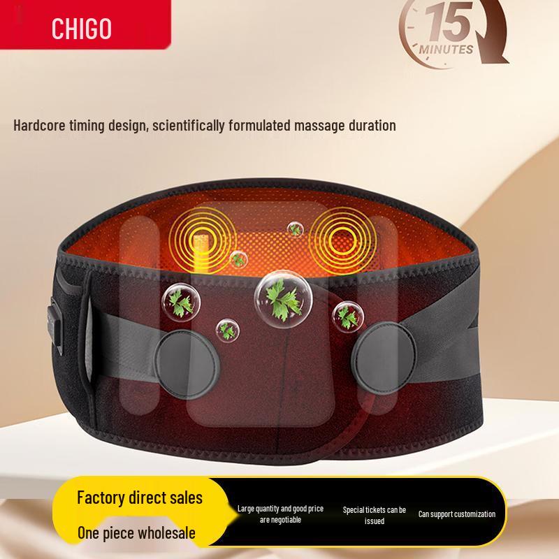 

CHIGO Heated Lumbar Massager Belt with Vibration & Moxa Heat Therapy CN plug (adapter included)