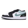 Air Jordan 1 Abrasion Resistant Slip Resistant Low Top Vintage Basketball Shoes Men's Black White Green 553558-131(Team85-)