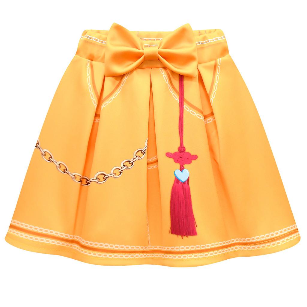 Enfants Filles Anime Dessin Animé POP Chanteur Super Star Imprimé T-Shirt Jupe Sac Ensemble Tenue Jeu de Rôle Halloween Cosplay Costumes