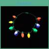 Original Design Colorful Christmas Necklace With 9 Led Bulbs For Holiday Cheer