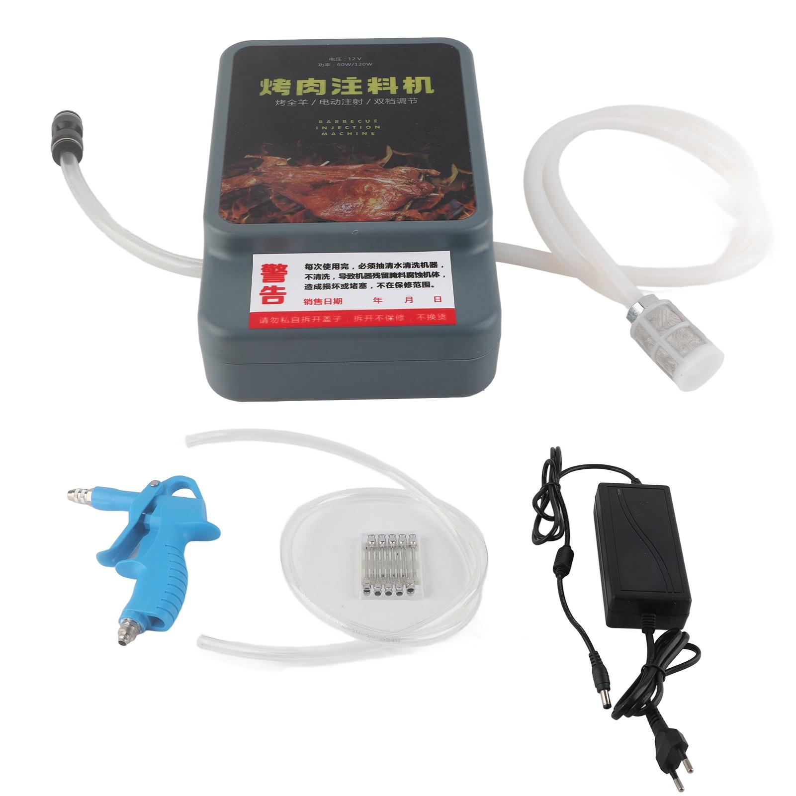 

60 Вт Електрична машина для маринування м яса Двопоршнева голка Машина високого тиску для обробки м яса Шприц-насос