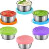 1Pc Salad Dressing Container With 1.35Oz/40Ml Reusable Stainless Steel Cup And Leakproof Silicone Lids For Lunch Box And Picnic