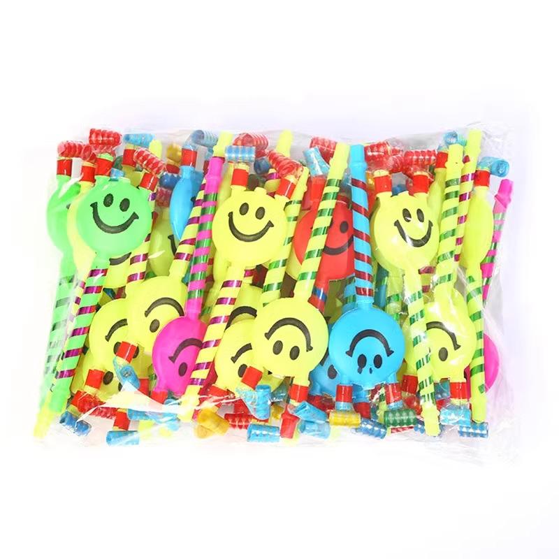 Children's Medium Blow-Out Curl Smiley Face Party Horn Toy
