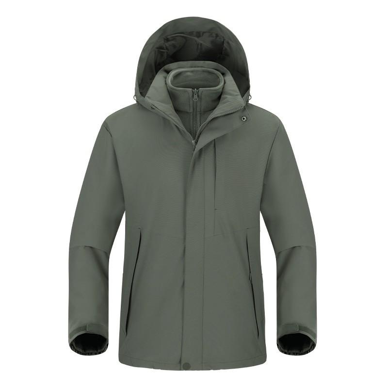 Herren Damen 3-in-1 Wasserdichte Winddichte Wanderjacke Mit Abnehmbarem Fleece-Innenfutter Outdoor Reise Klettern Camping