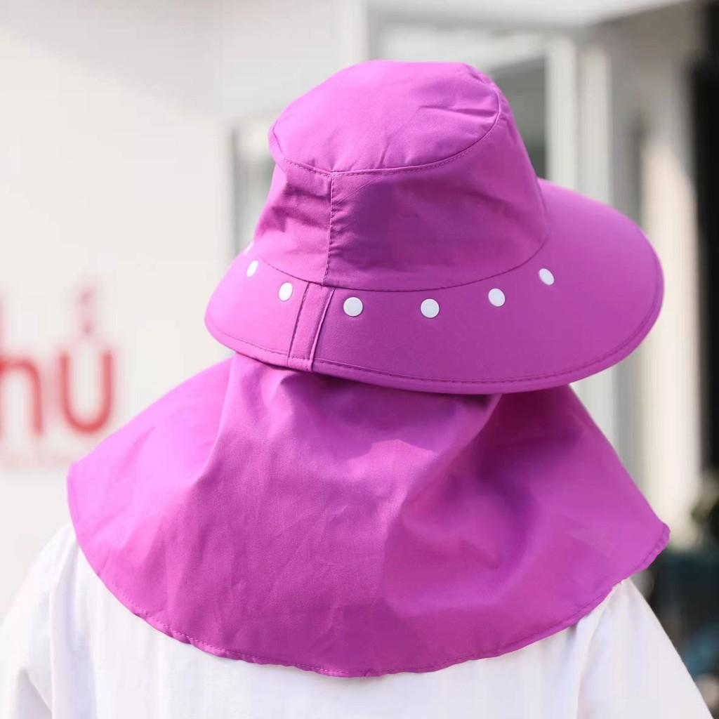 Summer Wide Brim Sun Hat For Women With Neck Coverage In Light Pink Cotton For Outdoor Work