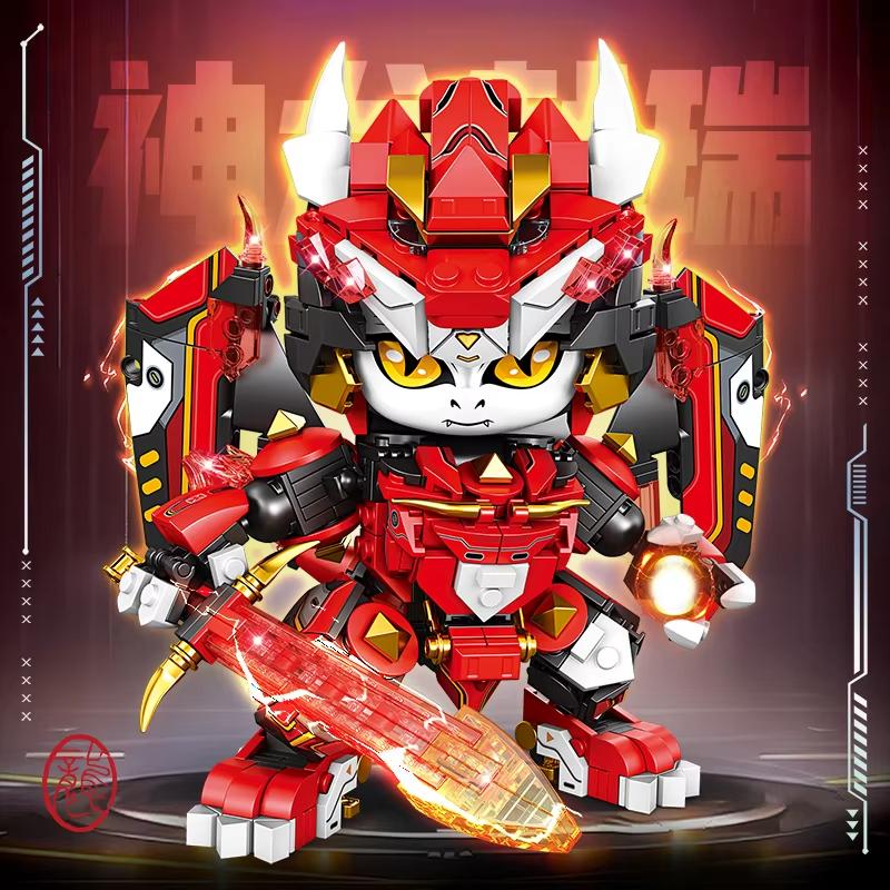 2025 Mechanický set stavebnic Panda a Zvěrokruh ve stylu Kung Fu 12 v 1, Kloubový model zvířete Hračky pro chlapce Narozeninové dárky