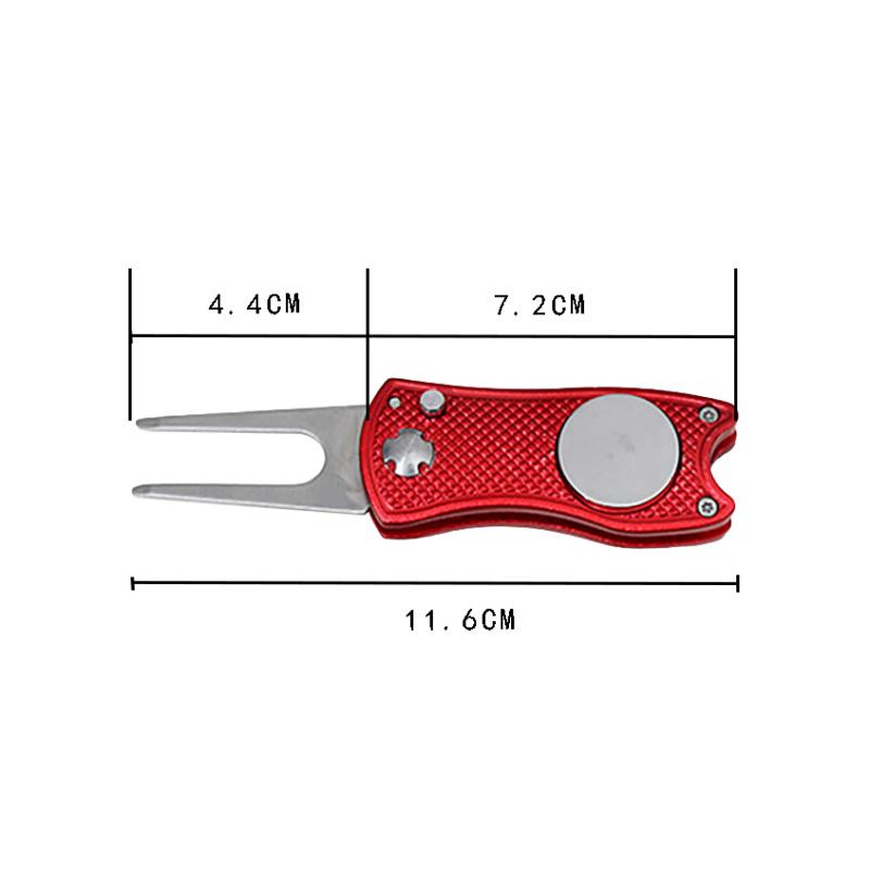 Golf-Trainingsgabel aus Edelstahl mit Divot-Reparaturwerkzeug Switchblade, faltbares Golf-Trainingsgabel, Putting Fork