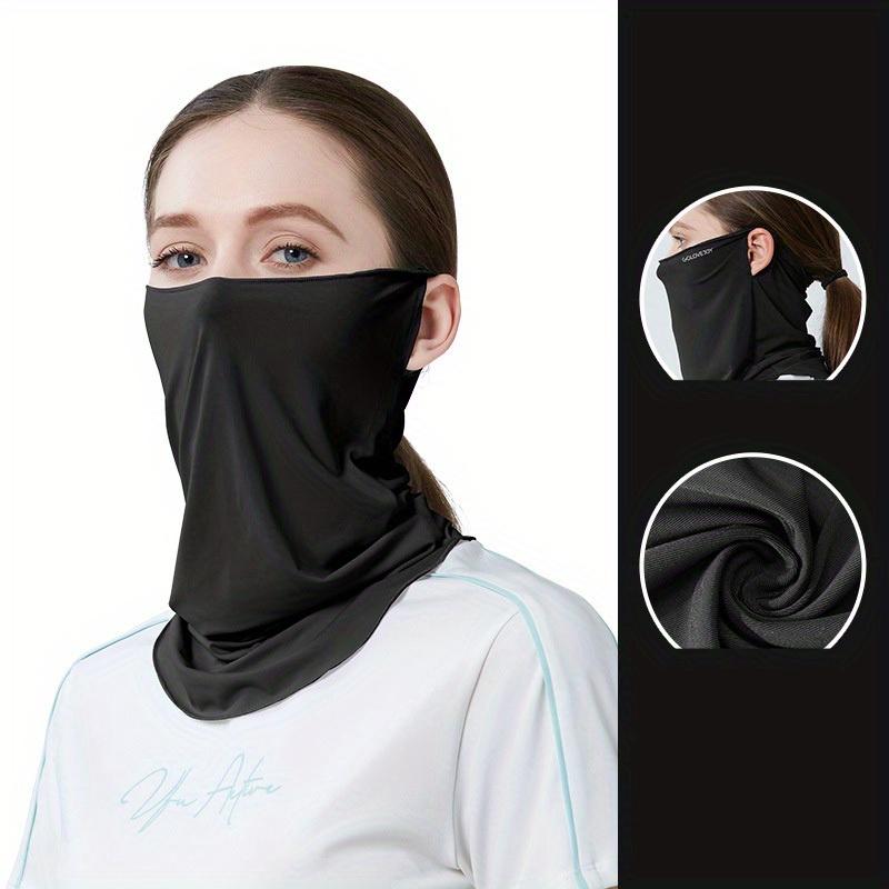 

Летняя маска для защиты от солнца, защита шеи, защита от солнца для велоспорта, защита от УФ-излучения, маска с петлями для ушей, тонкая дышащая маленькая One Size чёрный