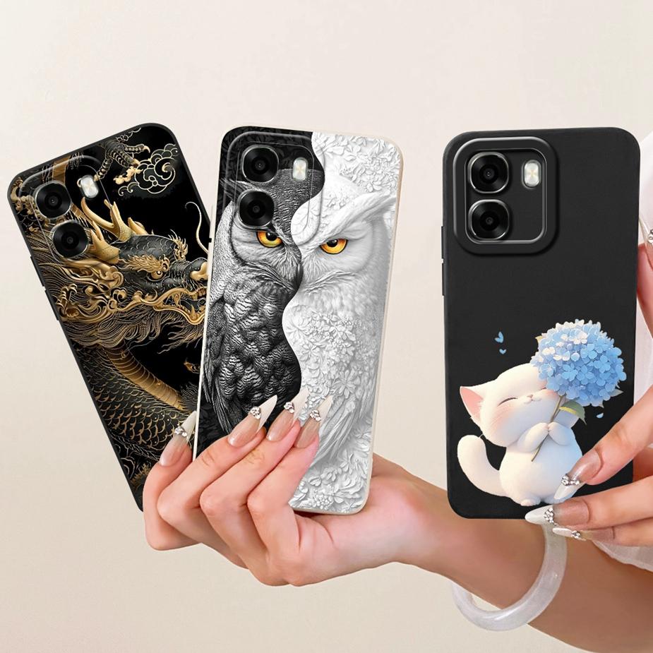 For Oppo A6t Pro 4G Case CPH2849 Cool Owl Dragon Painted Cover Soft Silicone Phone Cases For Oppo A6t 5G A 6t OppoA6t Pro Fundas