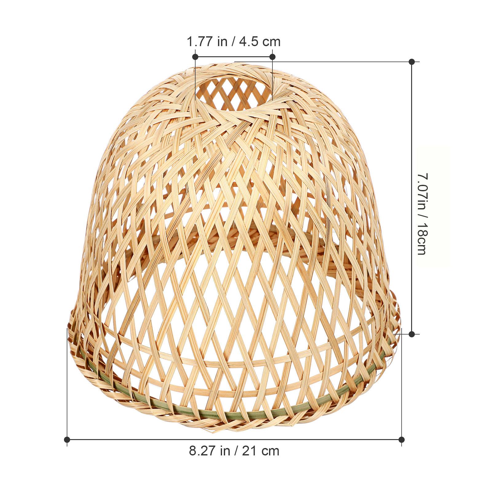 

2Pcs Bamboo Lamp Shade Woven Rustic Style Light Diffuser Eye Protection Lampshade Replacement for Pendant Ceiling