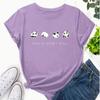 Cartoon Print Crew Neck T-shirt Casual Loose Short Sleeve Fashion Summer T-Shirts Tops Women's Clothing