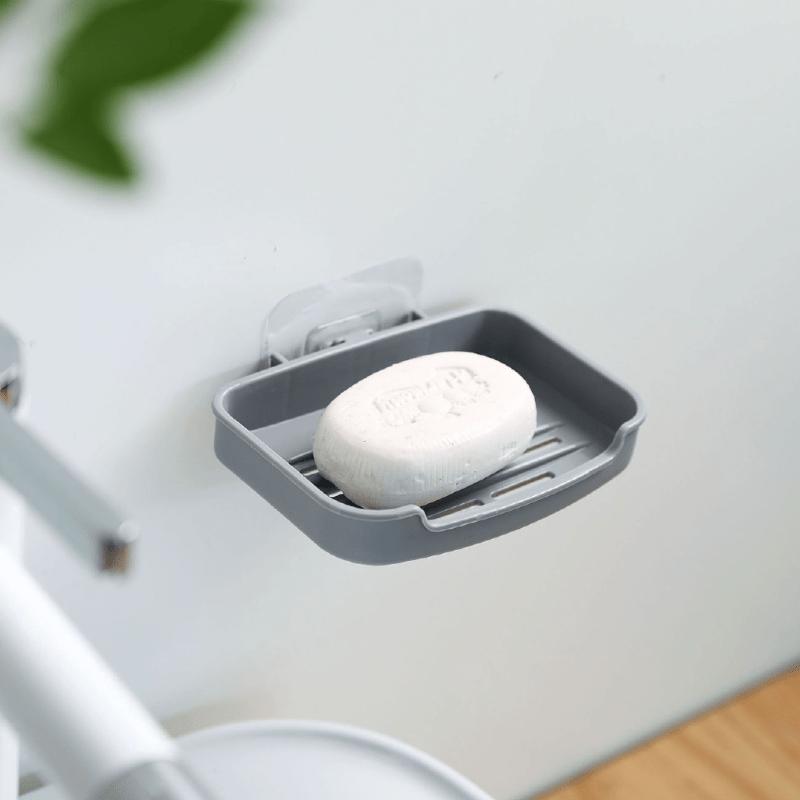 Wandmontierte Seifenschale mit Ablauf Wandmontierter seifenfreier Seifenhalter Badezimmer Seifenhalter Seifenständer Küchen-Schmutzständer