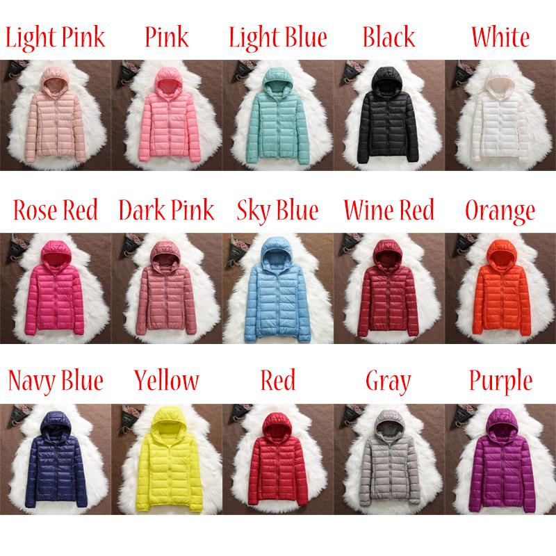 Warm Hooded Women Down Jacket Windproof Parka Coat White Duck Down Casual Autumn Winter