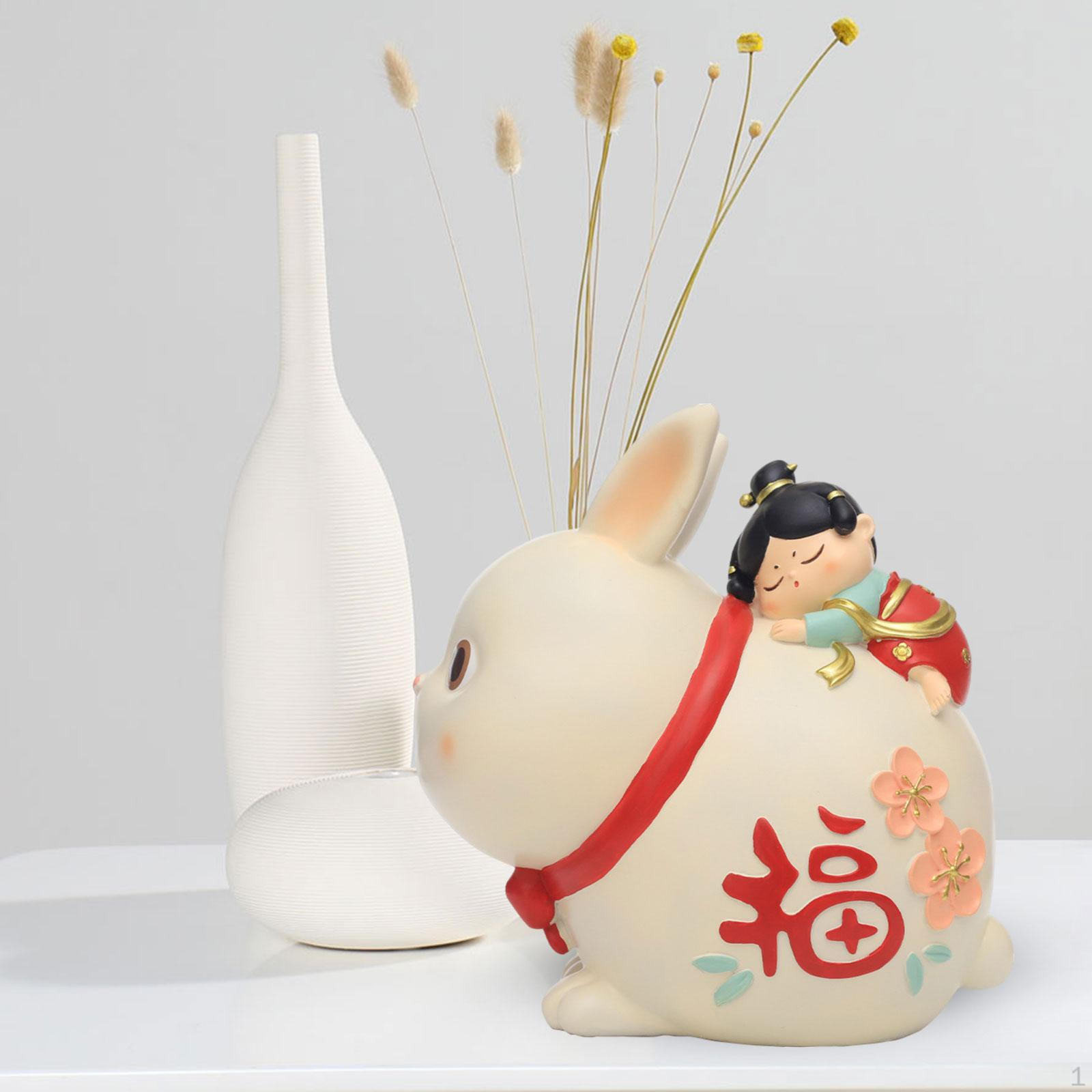 

Resin Figurine Desktop Decoration Piggy Bank Bunny Ornament Festival Gift, Souvenir, Decorative