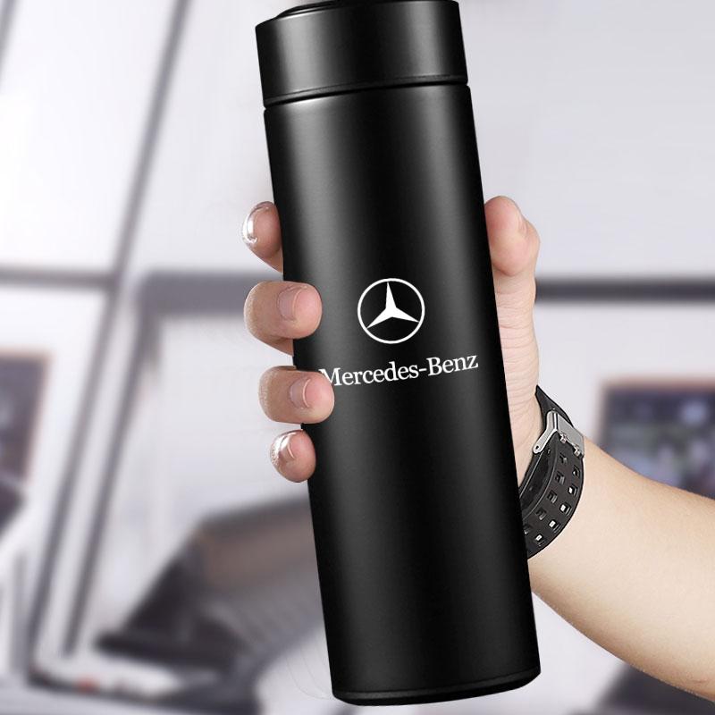 Car Smart Thermos Bottle With Temperature Display Coffee Cup For Mercedes Benz AMG A C E GLC GLA GLE GLB Class W177 W205 W212 W213 X253 X156 W166 X247