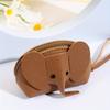 Cute Elephant 1pc Coin Purse with Wrist Strap Artificial Leather Zippered Pouch, Large Capacity Storage for Coins, Lipstick, Bank Cards Key Organizer