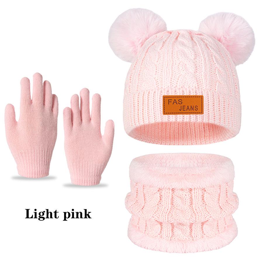 2025 Autumn/Winter Children's Hat, Scarf, and Gloves Set - European and American Style