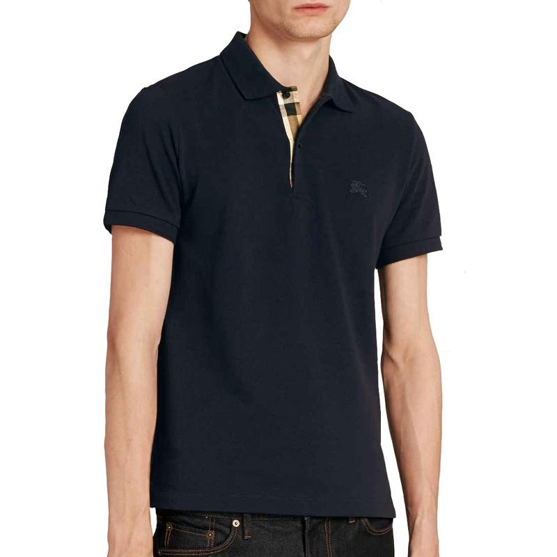 Burberry Logo lapel Short Sleeve Polo Shirt Navy Blue Men's 80045781