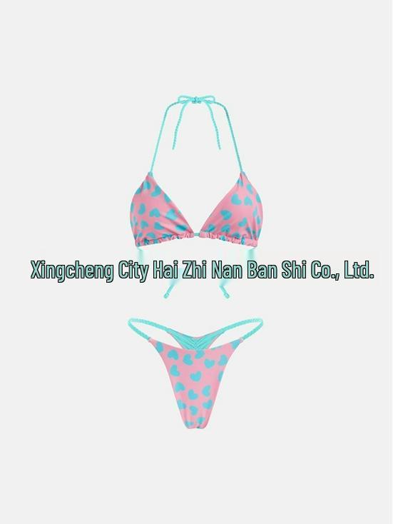 European & American New Braided Triangle Thong Bikini Set
