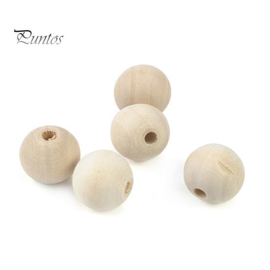 100Pcs 6/8/10/12/14mm Wooden Loose Beads for DIY Jewelry Earring Bracelet Craft