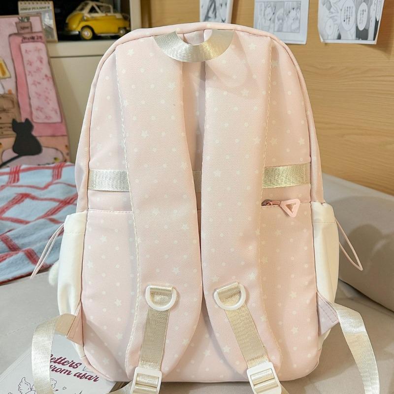 Japanese Ins Wind Star Backpack High Value Sweet Girl Backpack Large Capacity Light Student Backpack