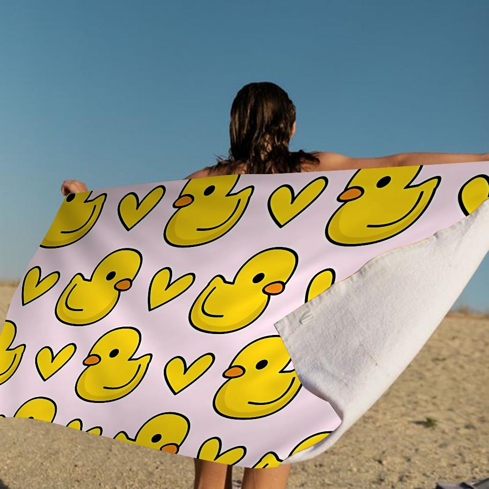 Gele Klassieke Rubberen Eend Cartoon Strandlaken Schattig Kawaii Kamerdecoratie Bad Meisjes Kinderen Handdoeken Voor Badkamer Douche