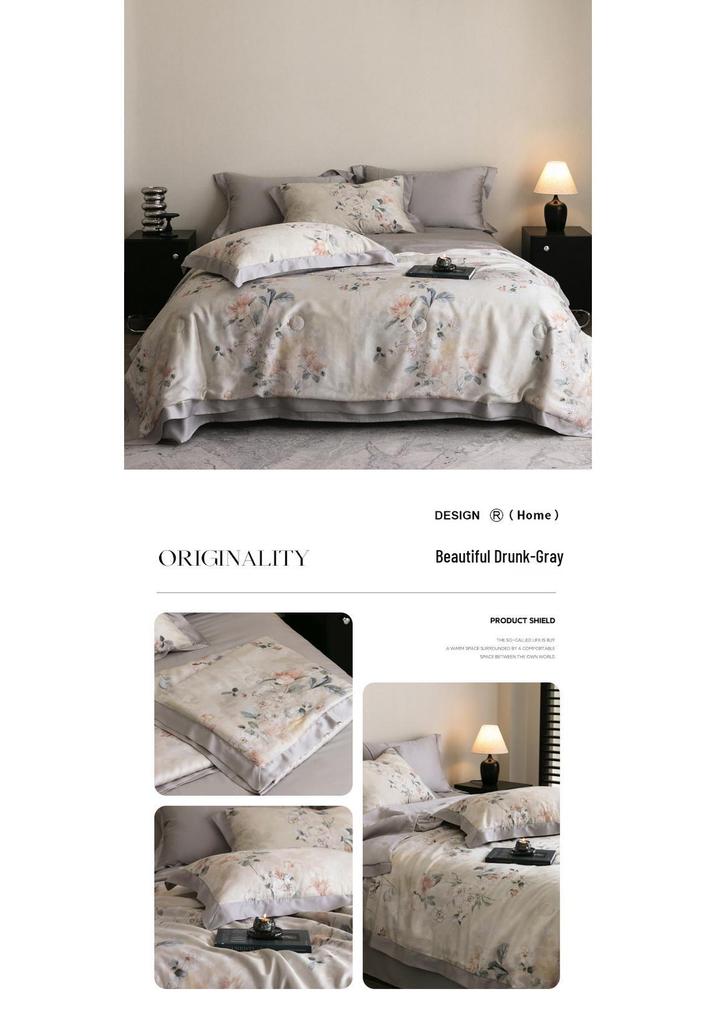 Double-Sided Tencel Summer Quilt Set: 100% Lyocell, Machine Washable, Cool, Thin Blanket