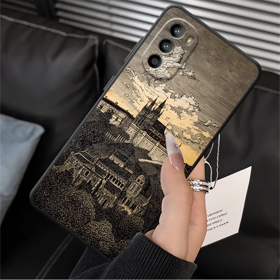 Cartoon Castle Art Case for Motorola Moto G71 G32 G50 G51 G73 G53 G30 G60s G22 Edge40 G52 Edge 20 Pro 30 Lite Phone Cover