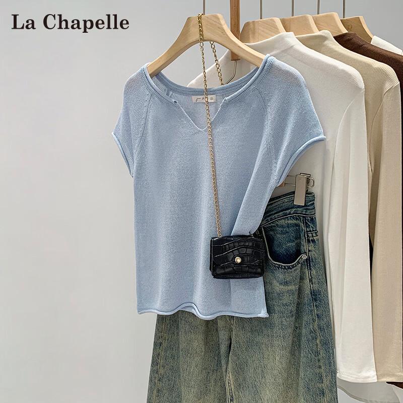 La Chapelle Women s Tencel Linen V-Neck Short-Sleeve T-Shirt M
