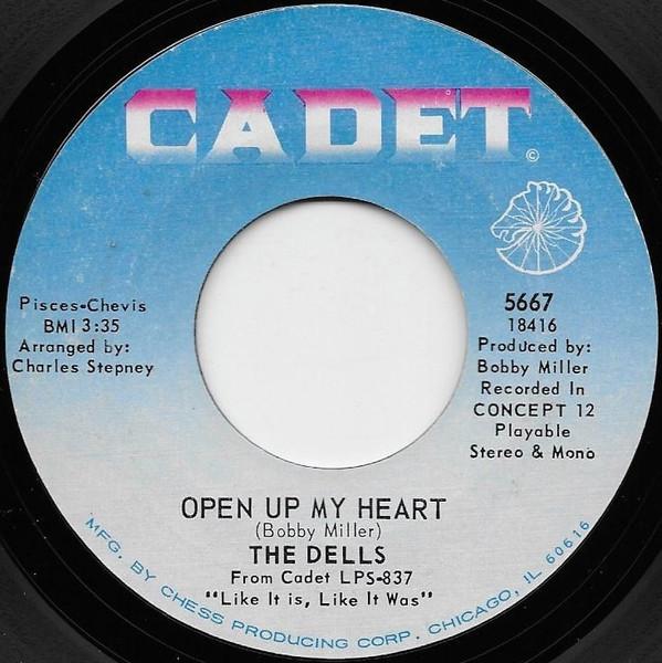 

7inch Record DELLS - Open Up My Heart / Nadine 5667 Cadet 1970 UK Soul/Funk Used