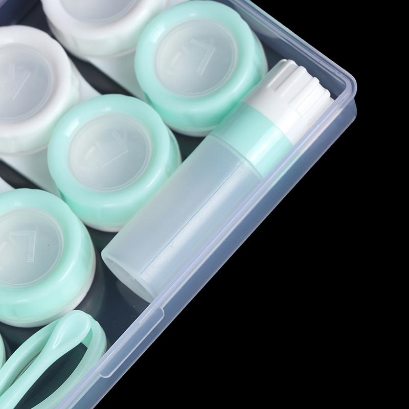 5 Pairs Contact Lens Case Cosmetic Contact Storage Box With Bottle And Tweezers