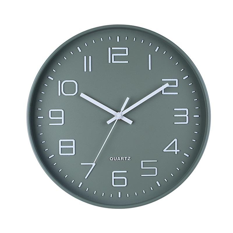 A Modern and Simple Living Room 12-inch Silent, Precise Timekeeping, Clear and Three-dimensional Quartz Wall Clock