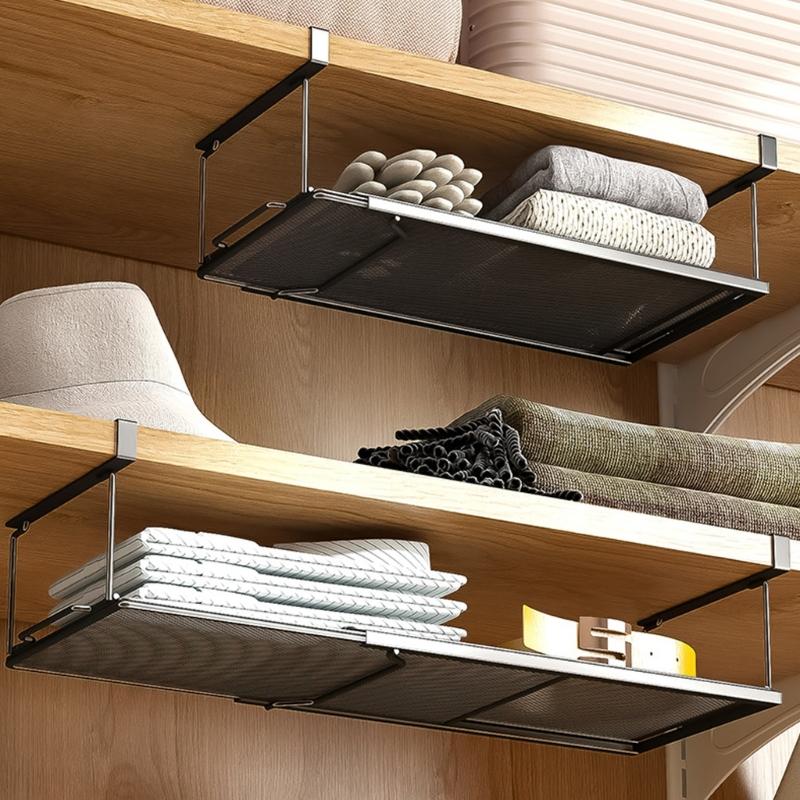 Under Shelf Storage Basket Organizer,Adjustable Hanging Under Cabinet Add-on Storage Racks Slide-in Baskets Organizer
