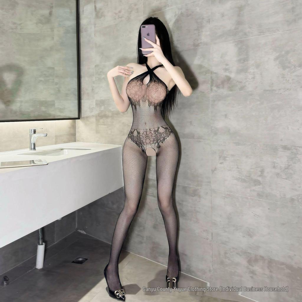 European & American Lace Open-Cup Open-Crotch Lingerie Set