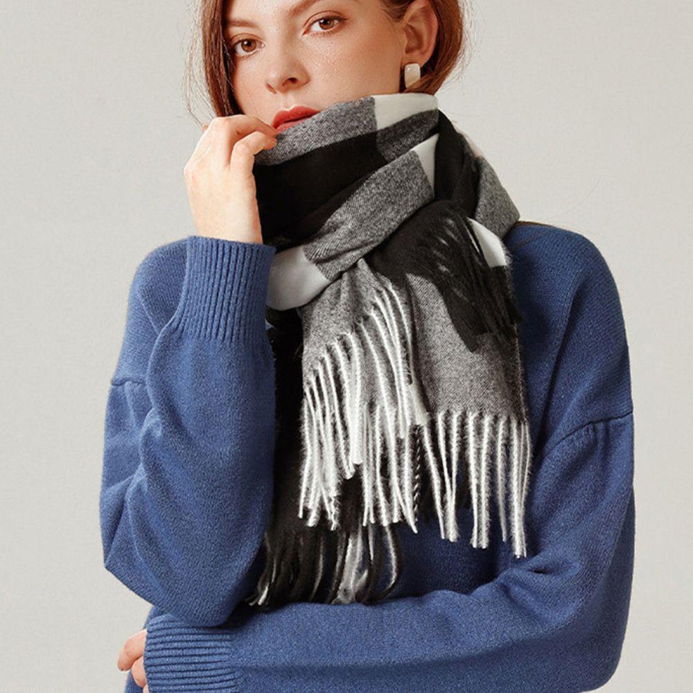 

Brand Cashmere Korean Style Scarf Warm Shawl Wrap Women Plaid Scarf Autumn Winter Shawl Scarf серый/верблюд