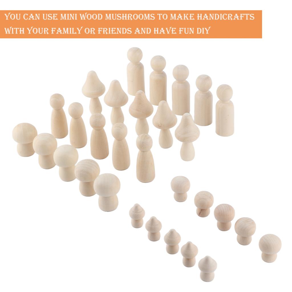 Mini DIY Wood Mushroom Crafts Unpainted Crafts Unfinished Wooden Mushroom