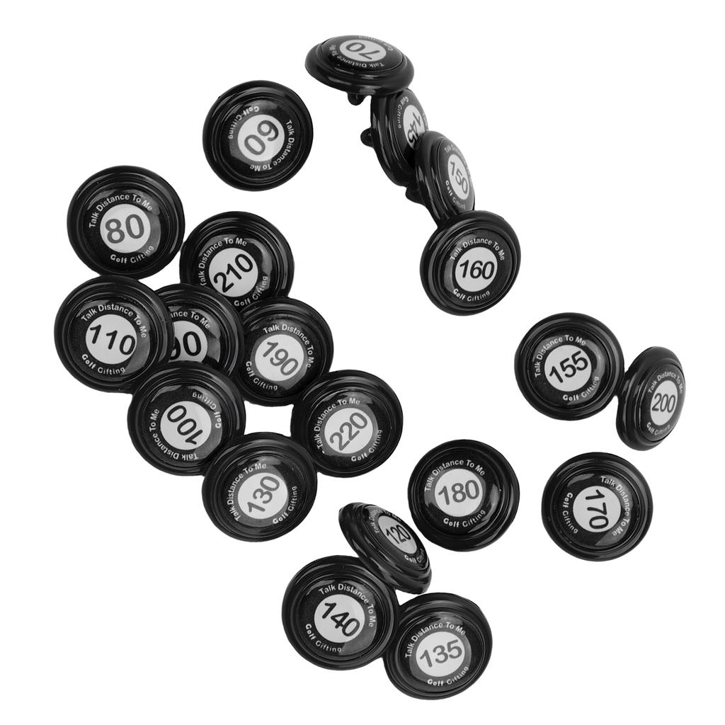 20pcs Club Distance Markers Ball Position Markers Club Yardage Sign ABS for Outdoor Sports Black