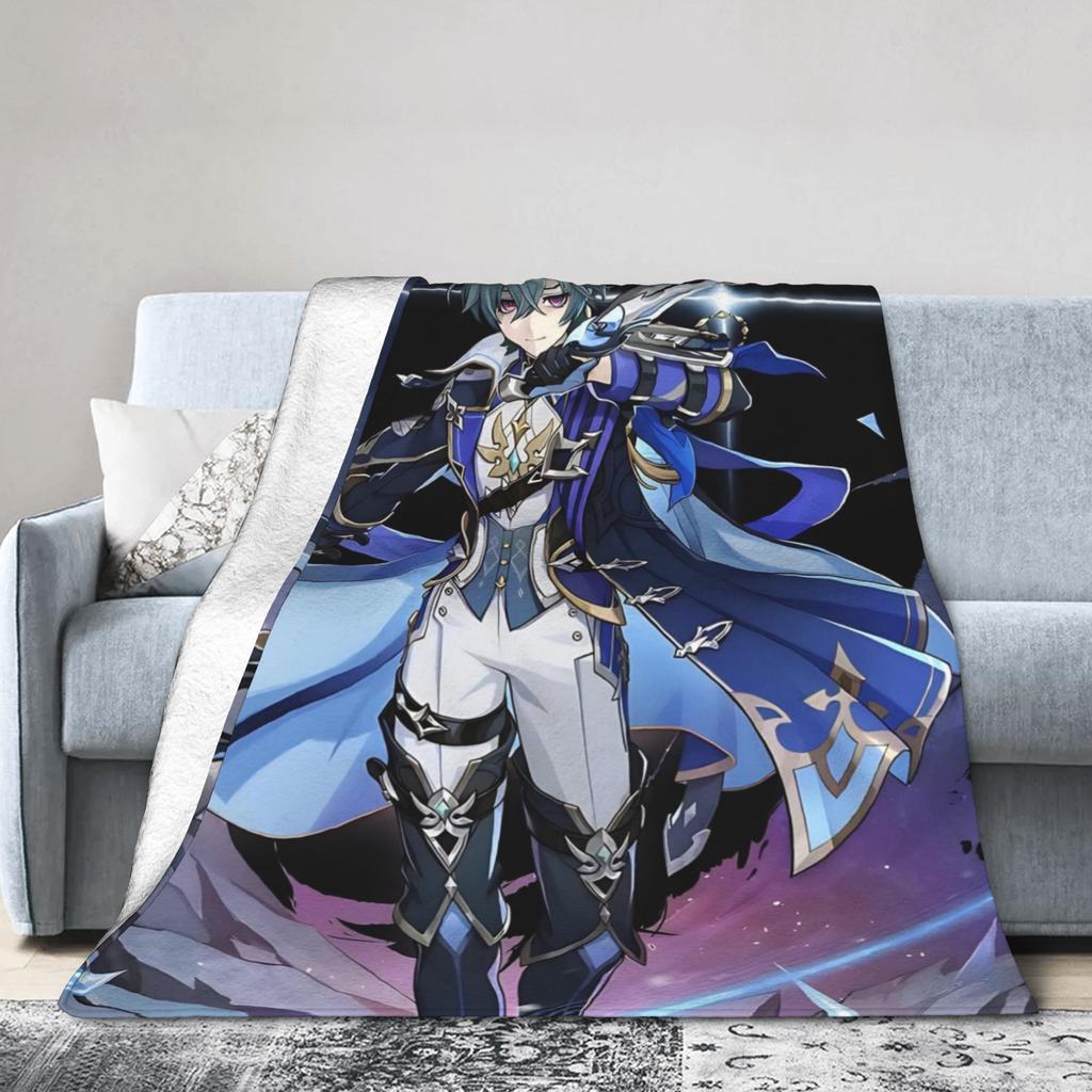 Lohen Game Blanket Flannel Summer Air Conditioning Genshins Impacts Multifunction Thin Throw Blankets for Home Car Rug Piece