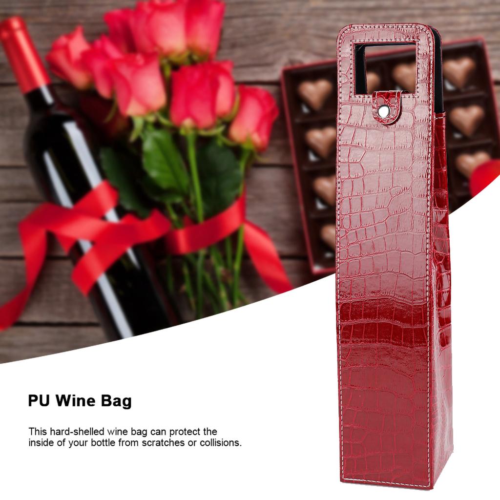 Beer Gift Bag PU Resuable Leather Wine Tote Bag Champagne Beer Gift Bags Carrier Red Wine Tote Bag Wine Gift Bag Wine Tote Bag